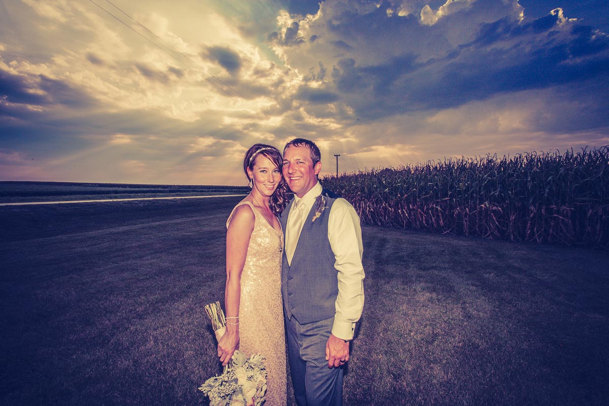 Yorkville IL Chicago Wedding Photography Farm Barn (157) rim light sky