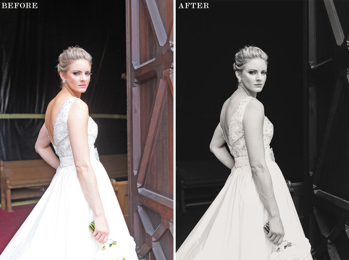 before and after photography bridal